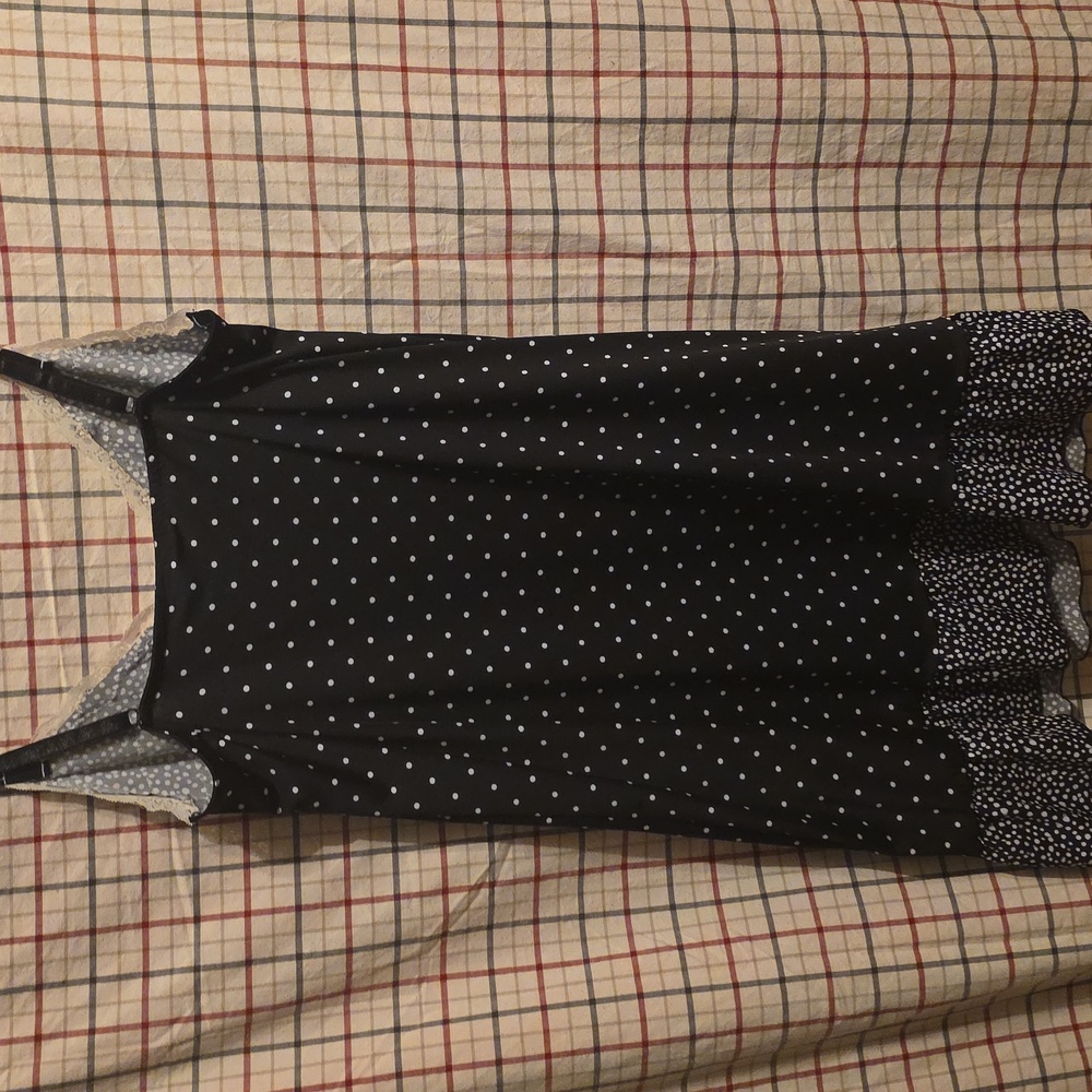 Marilyn Monroe Polka Dot Lace Trim Nightie L - Picture 2 of 4